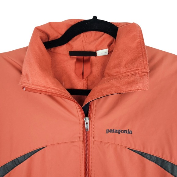 Patagonia Women's Orange Black Lightweight Windbreaker Jacket Activewear Medium - Picture 7 of 13